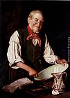 Charles Spencelayh Mixing The Pudding painting